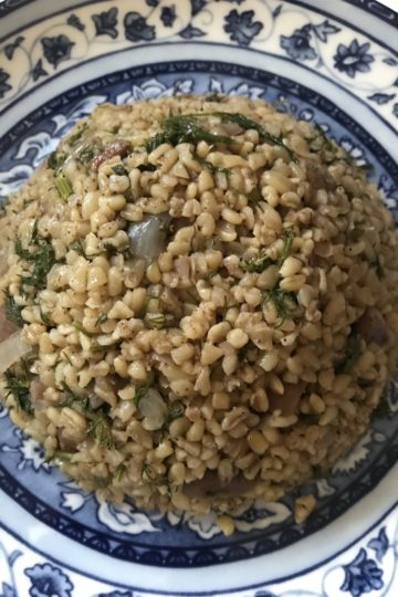Bulgur rice with chestnuts